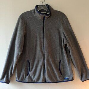 L.L.Bean Sz‎ 1X Gray Sweater Fleece Full Zip Classic Jacket Pockets